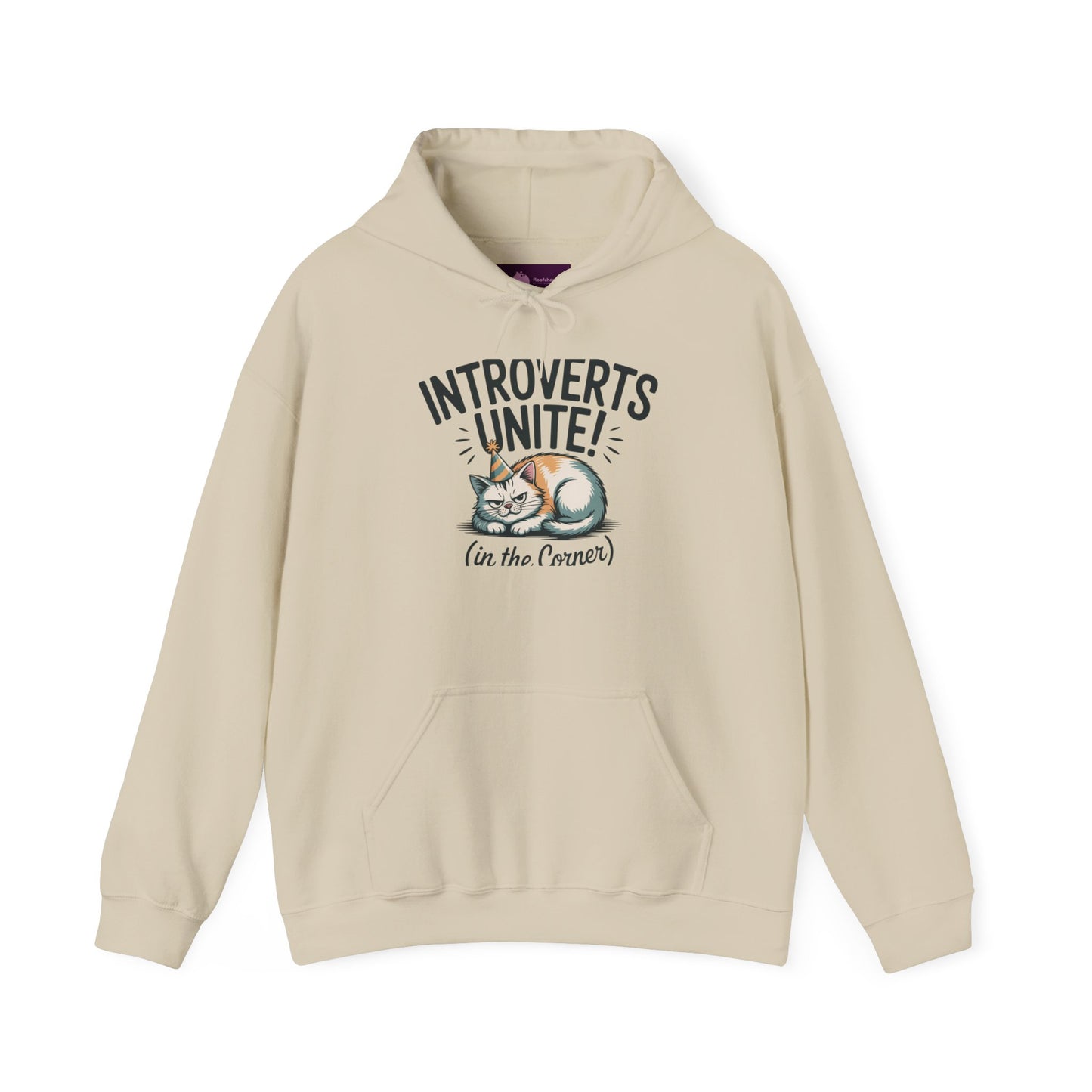Introverts Unite (In The Corner) Hoodie | funny holiday shirt, party small talk jokes Printify