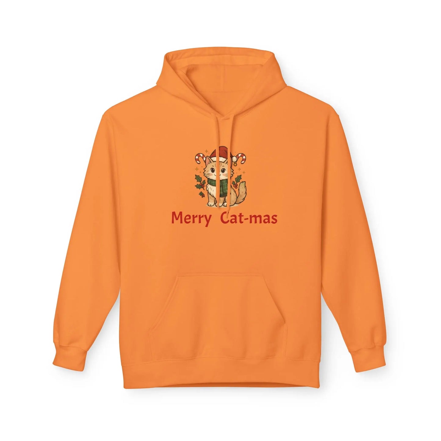 Christmas Cat Hoodie — "Merry Cat-mas" Festive Holiday Pullover Printify