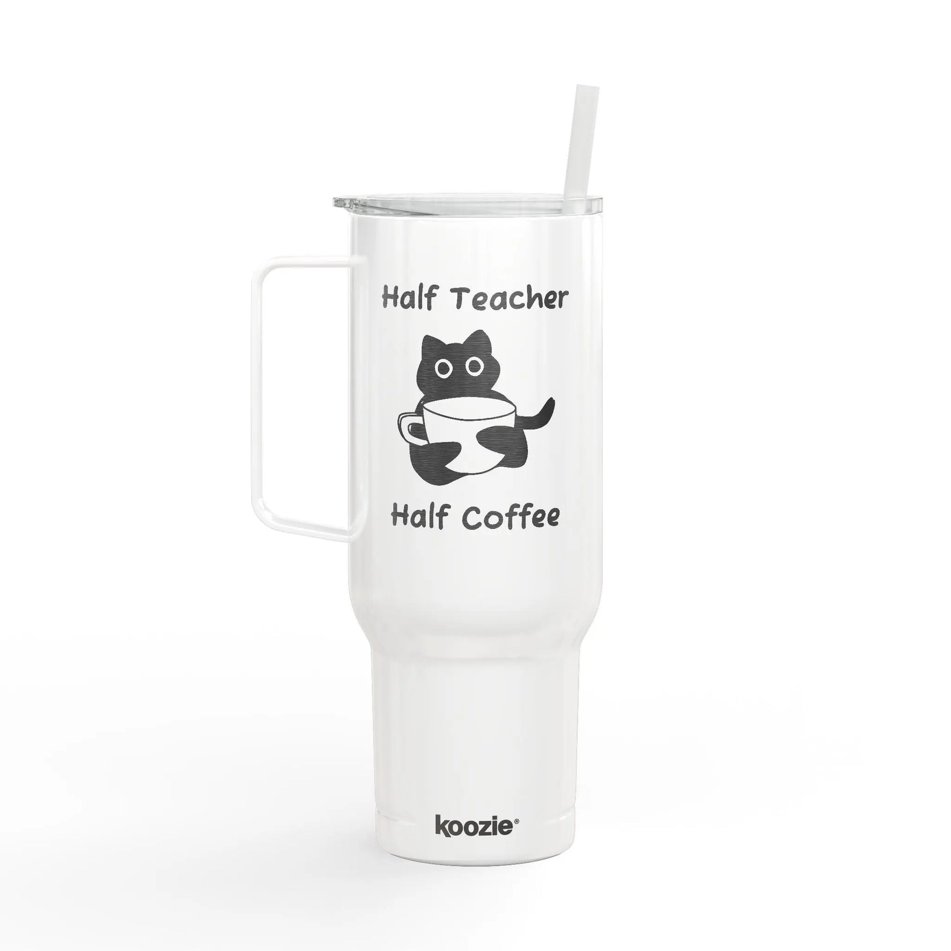 "Half Teacher Half Coffee" Insulated Tumbler Printify