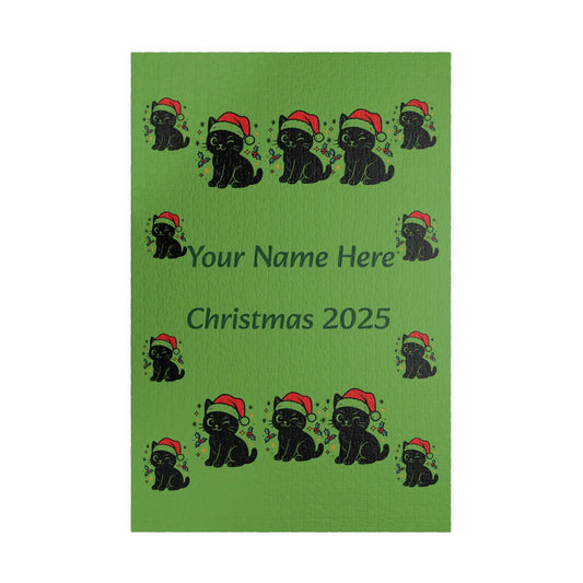 Personalized Christmas Puppy Puzzle Printify