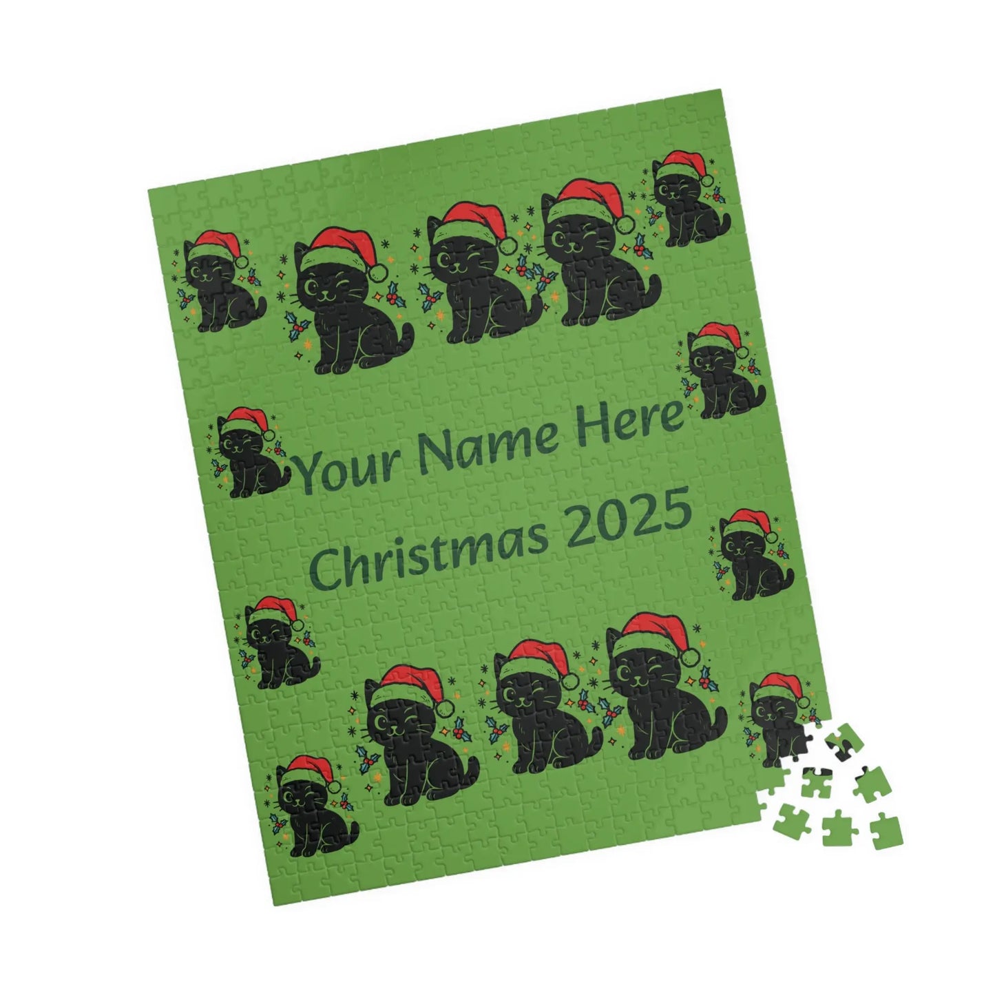 Personalized Christmas Puppy Puzzle Printify