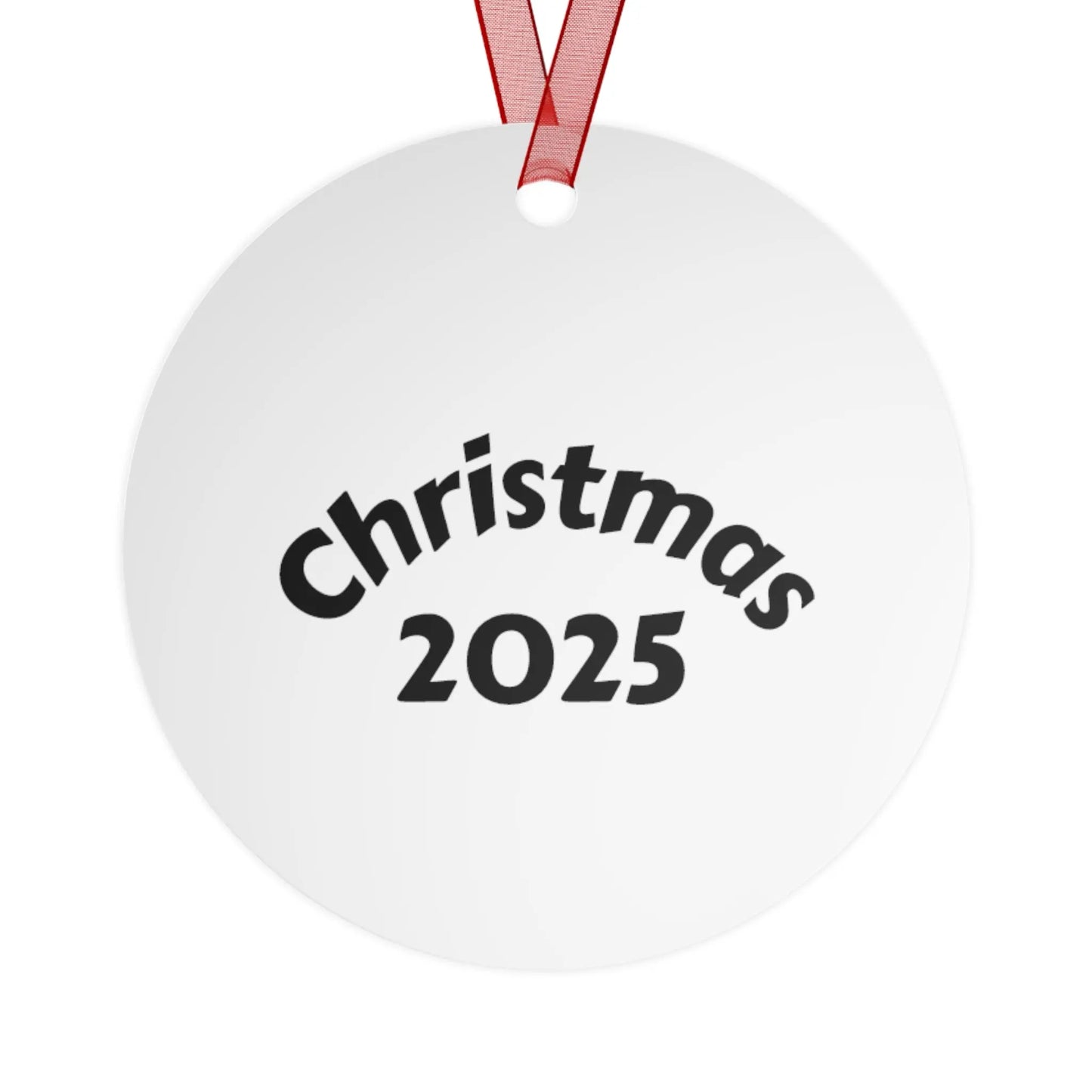 Christmas Cat Ornament - Merry & Purr-Y 2025 Metal Ornament Printify