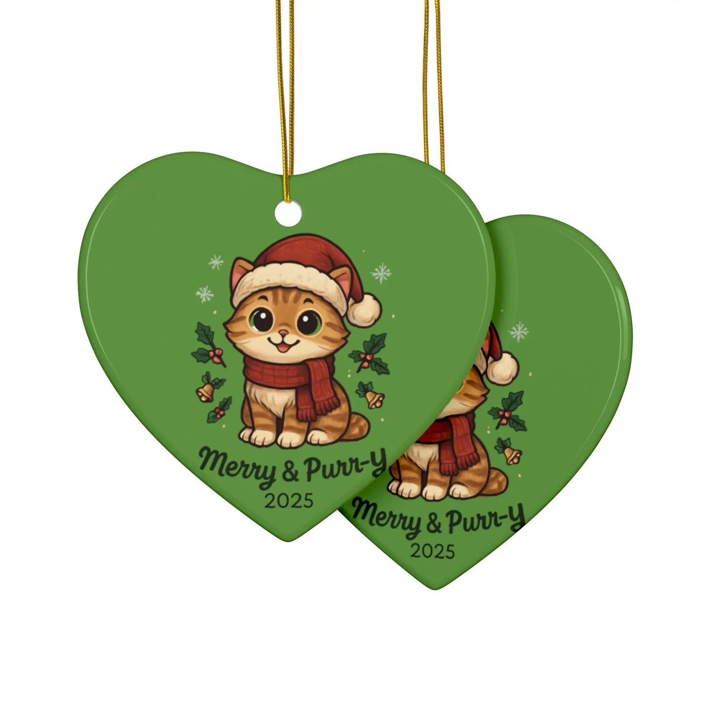 Merry & Purr-Y Ceramic Christmas Ornaments
