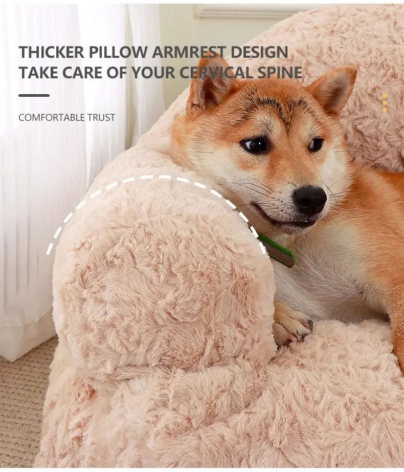 Plush Pet Sofa Bed - All-season Non-slip Bottom Durable And Scratch-resistant Suitable For Dogs And Cats