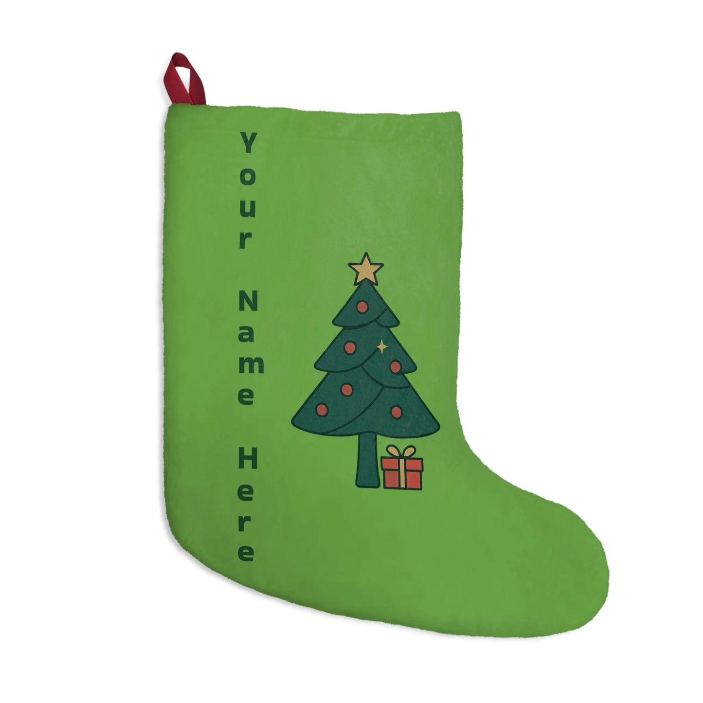 Copy of Personalized Christmas Stocking with Cute Tree Design — Custom Name Holiday Stocking Printify