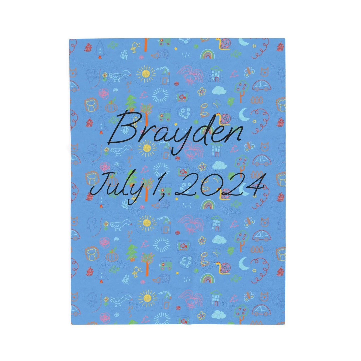 Personalized Velveteen Plush Blanket Printify