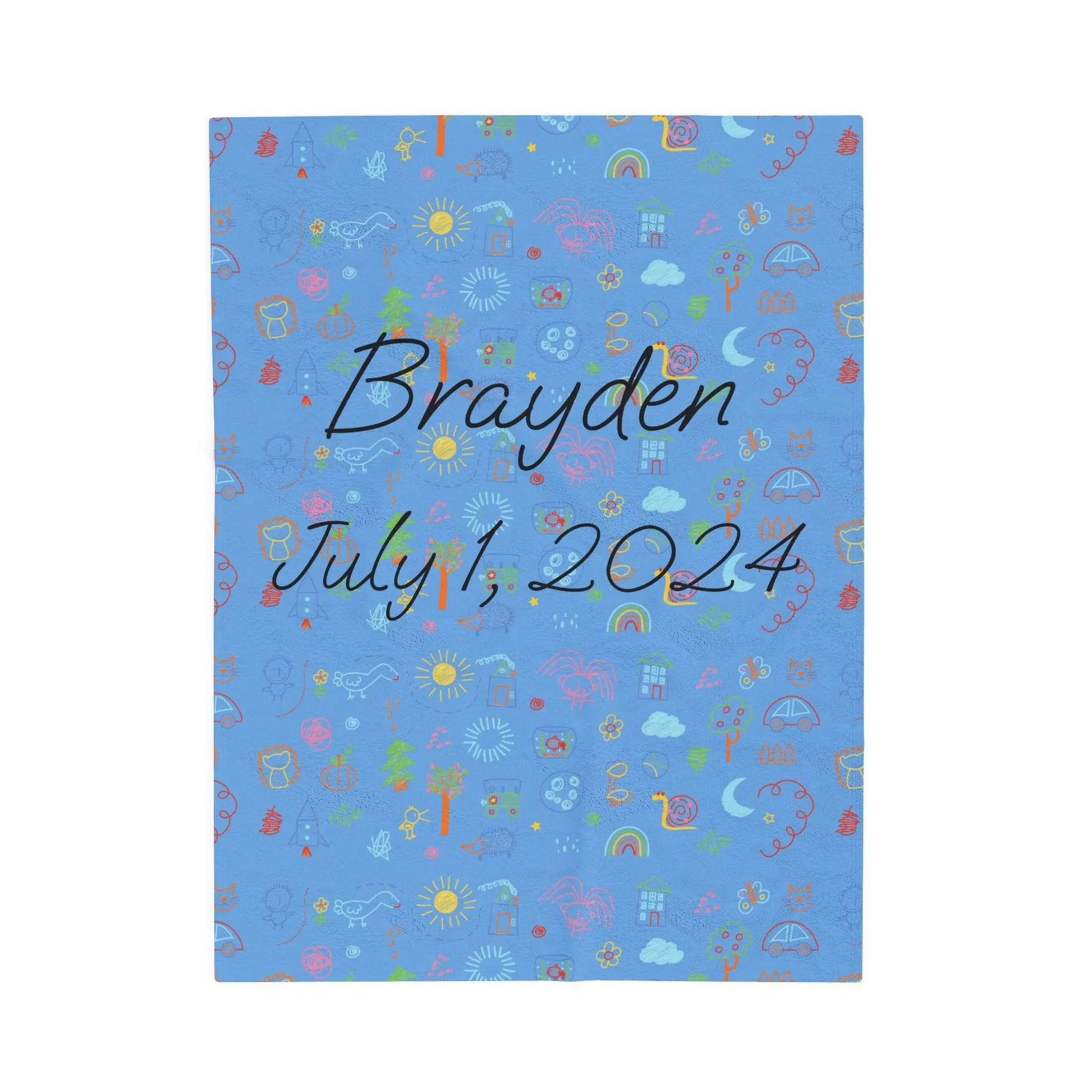 Personalized Velveteen Plush Blanket Printify