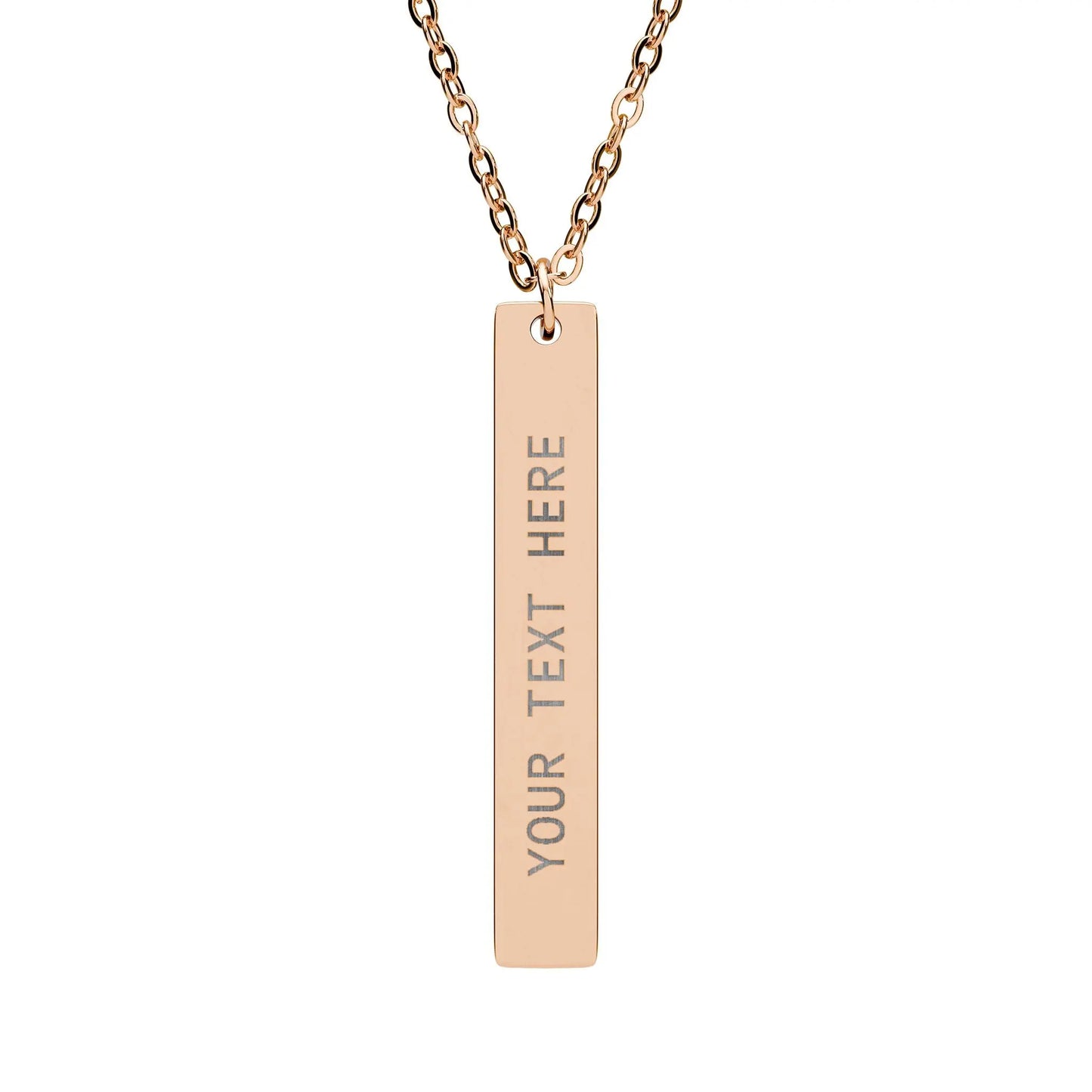 Engravable Vertical Bar Necklace — Personalized Name/Message Pendant Printify