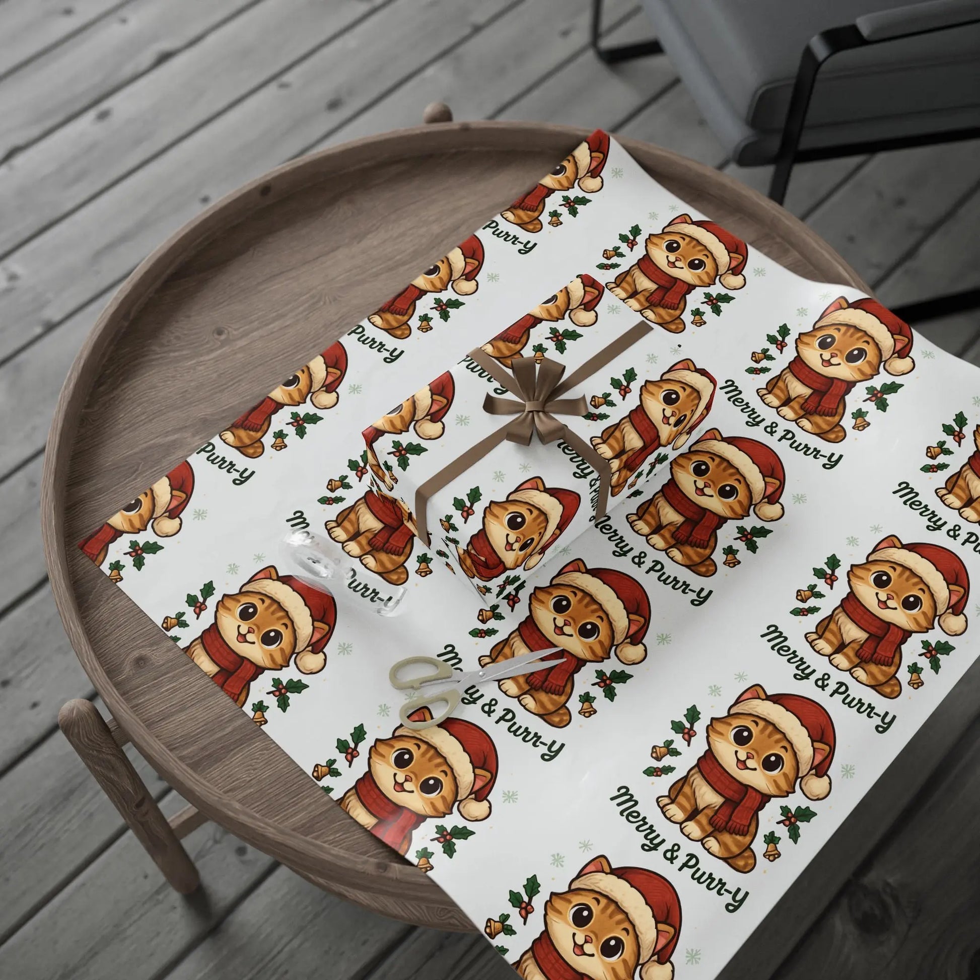 Wrapping Paper Roll - Festive Animal Printify