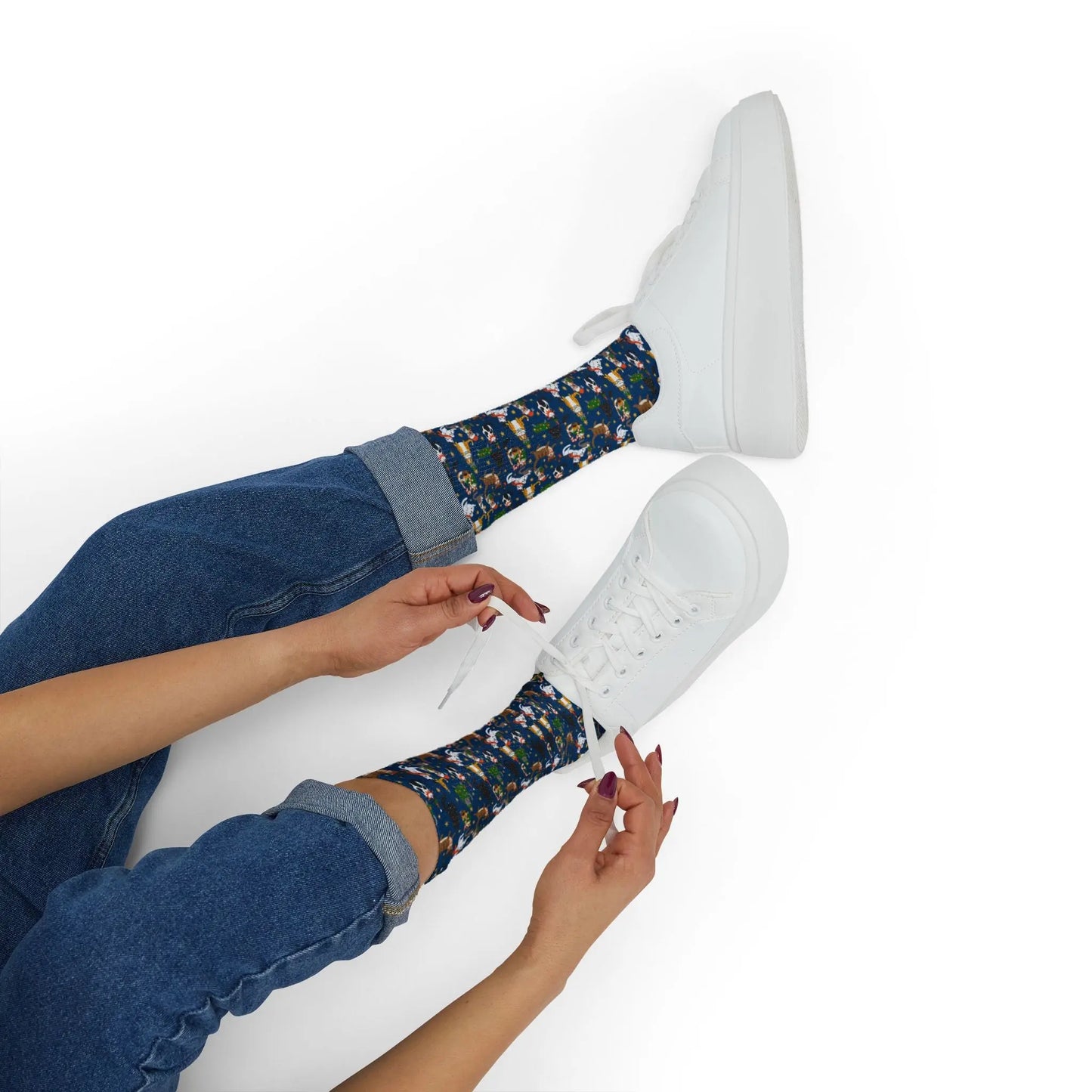 Cat Pattern Sublimation Socks Printify