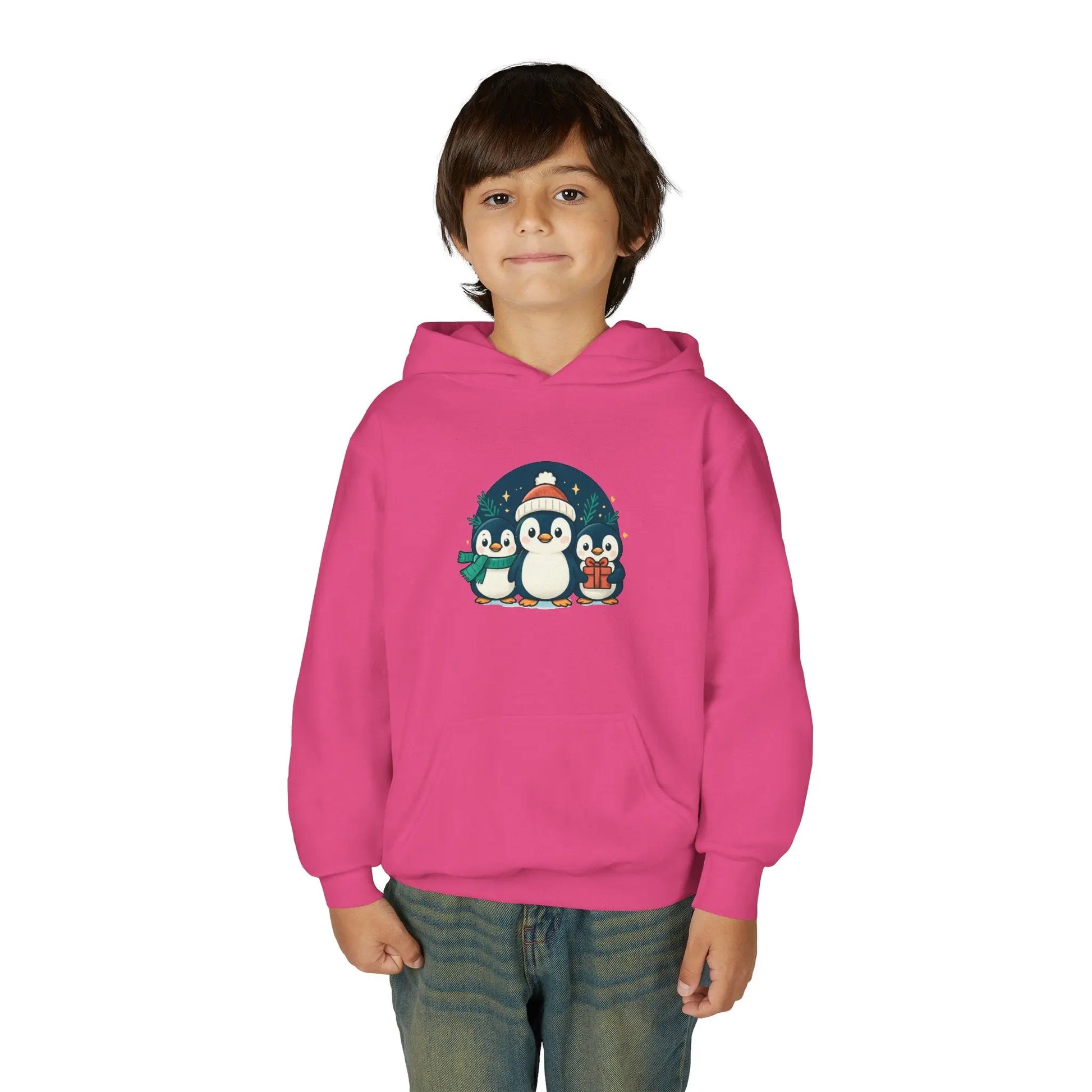 Kids Penguin Family Hoodie — Cute Holiday Winter Graphic Sweatshirt Printify