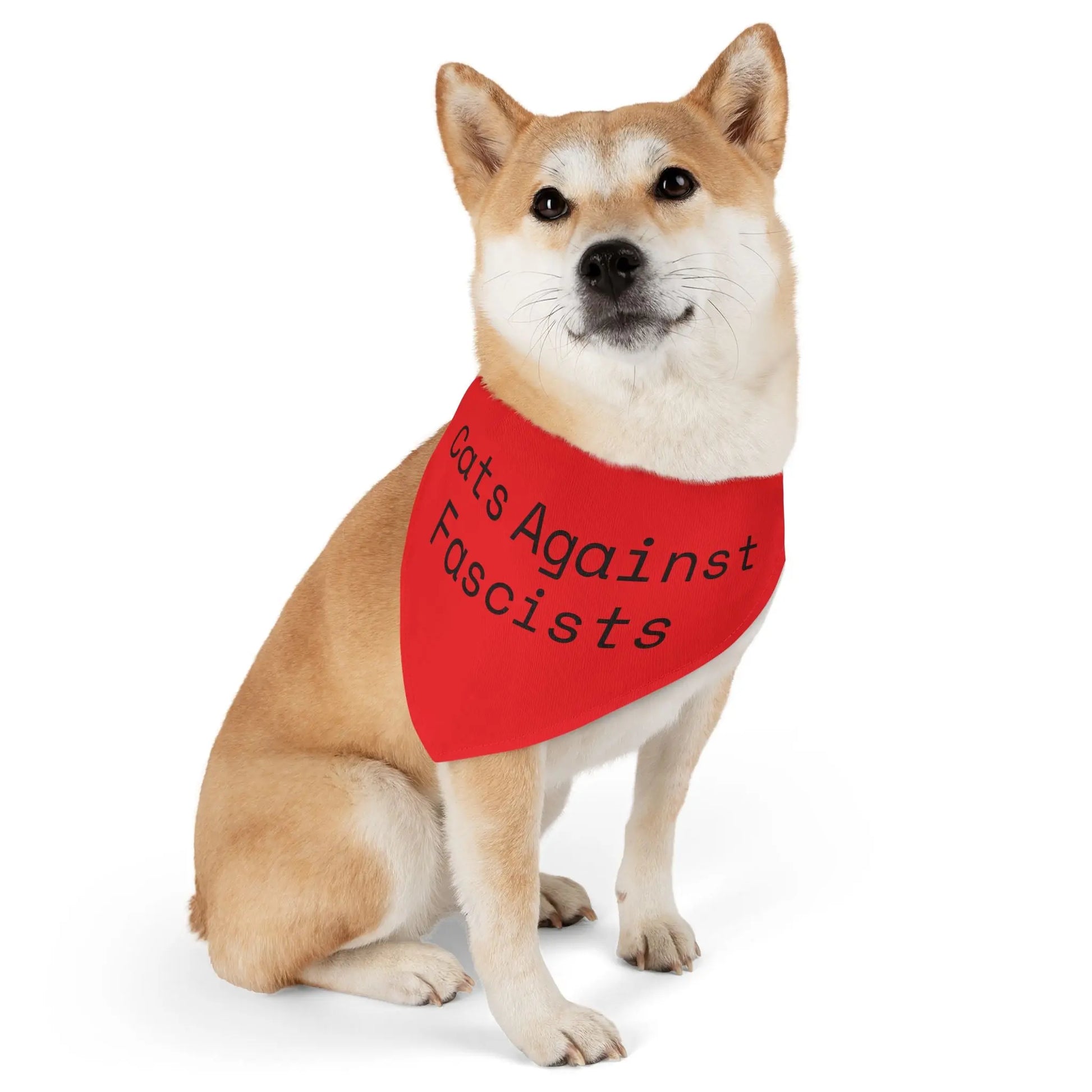 "Cats Against Fascists" Pet Bandana Collar for Dogs & Cats | Rebellious Style Accessory Printify