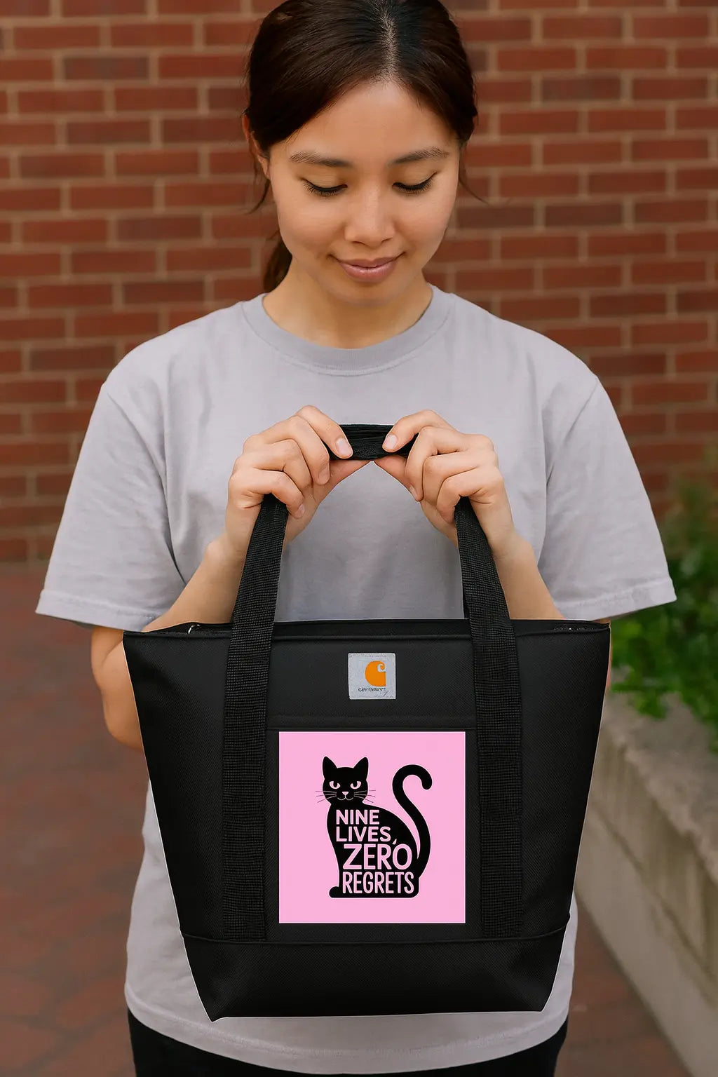 Nine Lives, Zero Regrets 18-can Carhartt Cooler Printful