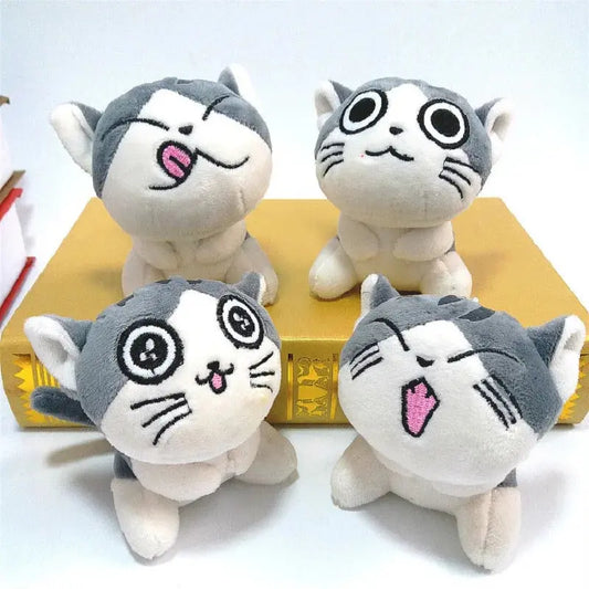 10cm Mini Cute Kawaii Plush Cats Animal Stuffed Doll Key Ring Chain Pendant Soft Toy Kids Gift Dropshipman