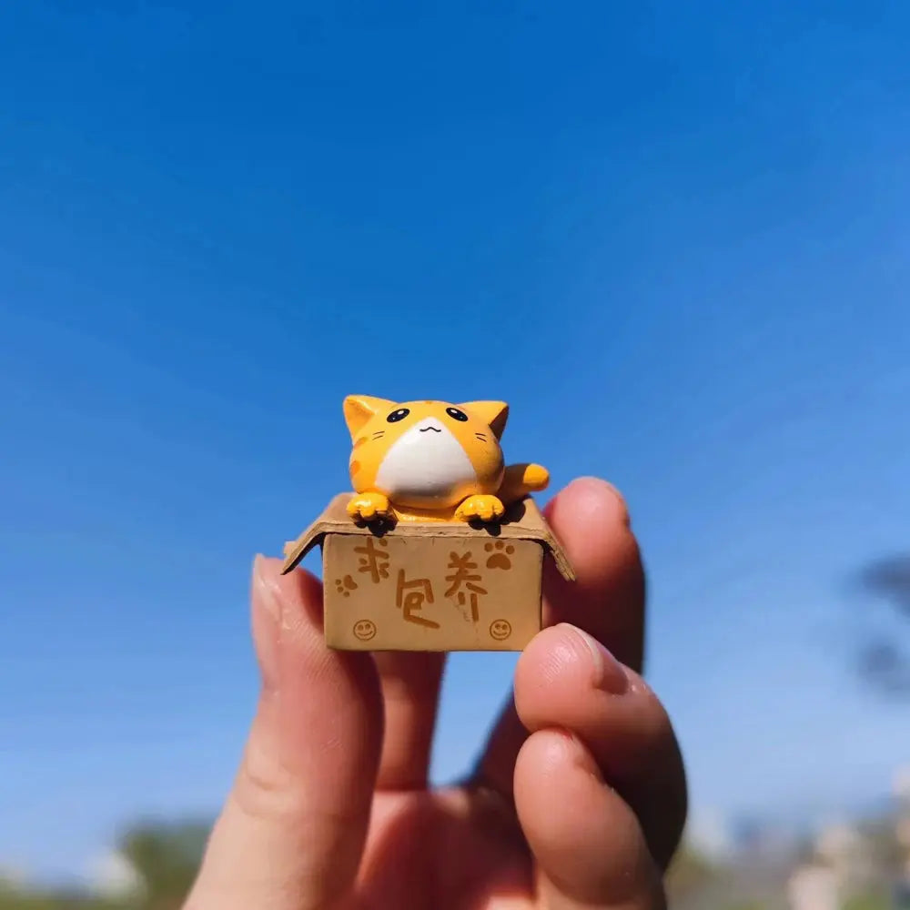 1/4Pcs Kawaii Mini Cat Ornament Garden kitten statue Gift Kids Children Baby Room Decoration Toy Miniature Figurines Home Decor Dropshipman