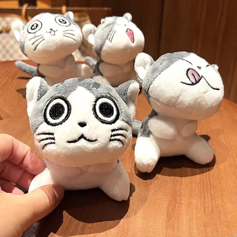 10cm Mini Cute Kawaii Plush Cats Animal Stuffed Doll Key Ring Chain Pendant Soft Toy Kids Gift Dropshipman