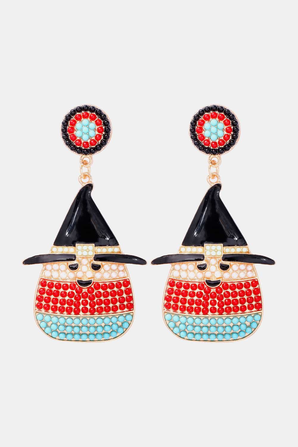 Witch's Hat Shape Synthetic Pearl Dangle Earrings - FloofChonk