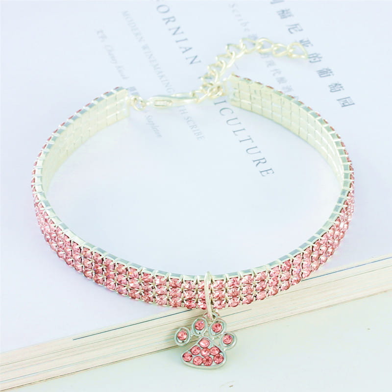 Pet Collar With Diamonds Mixed-color Cat And Dog Supplies Cat Claws Elastic Cat And Dog Necklace Jewelry