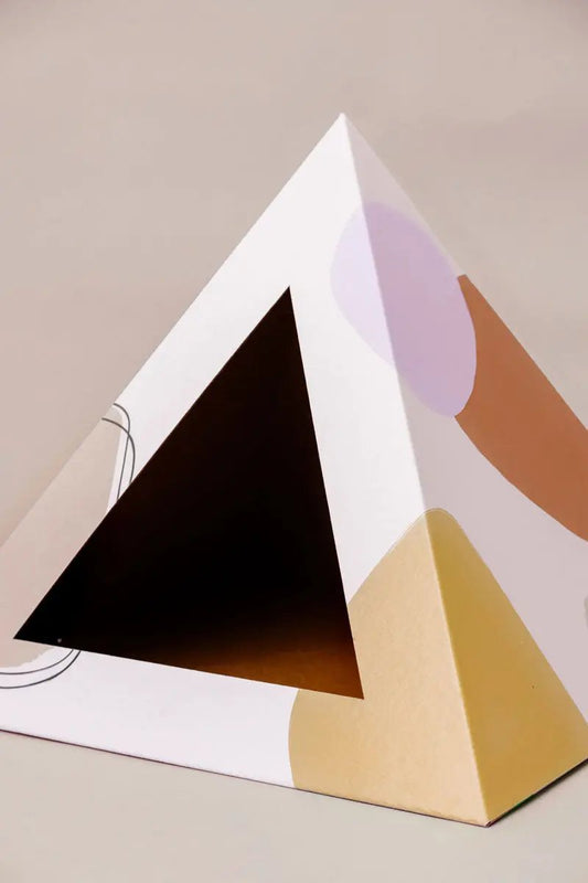 Abstract Cardboard Cat Pyramid - FloofChonk