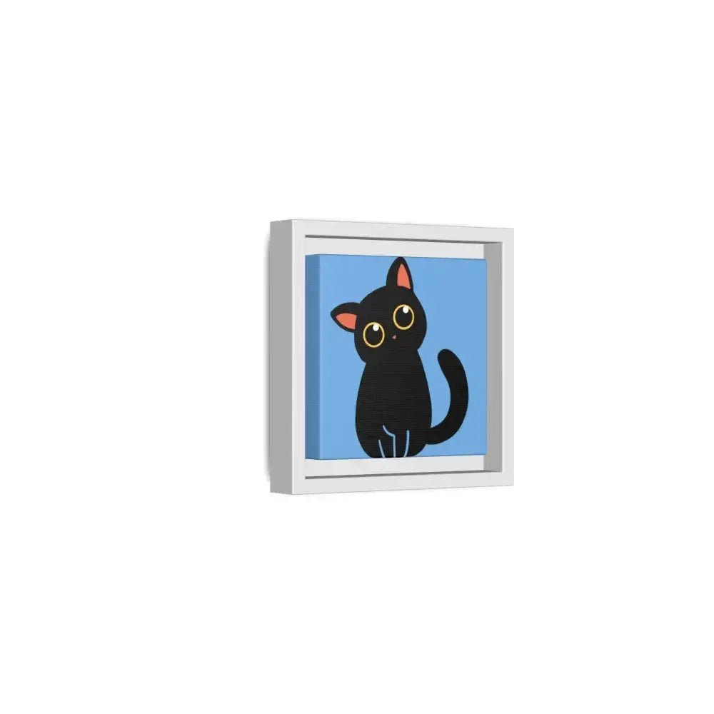 Adorable Black Cat Framed Canvas Art – Perfect for Cat Lovers - FloofChonk
