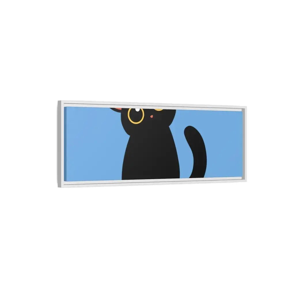 Adorable Black Cat Framed Canvas Art – Perfect for Cat Lovers - FloofChonk
