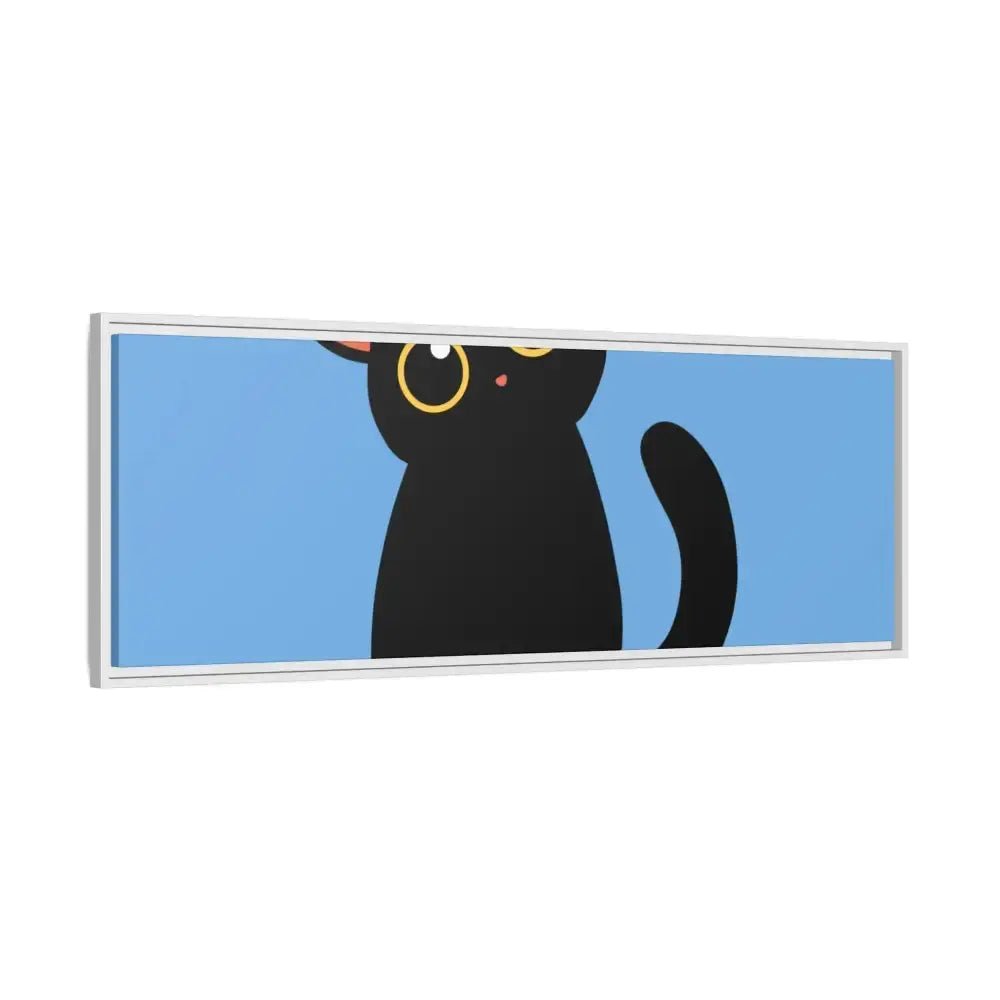 Adorable Black Cat Framed Canvas Art – Perfect for Cat Lovers - FloofChonk