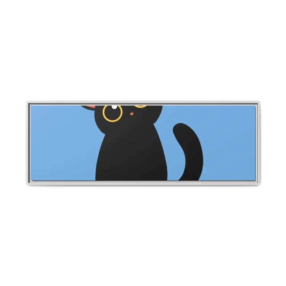 Adorable Black Cat Framed Canvas Art – Perfect for Cat Lovers - FloofChonk