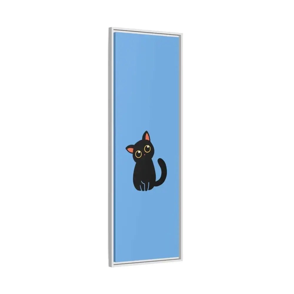 Adorable Black Cat Framed Canvas Art – Perfect for Cat Lovers - FloofChonk