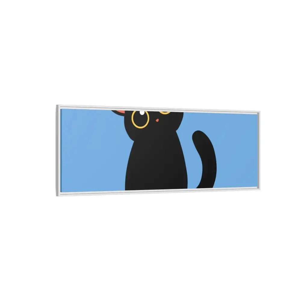 Adorable Black Cat Framed Canvas Art – Perfect for Cat Lovers - FloofChonk