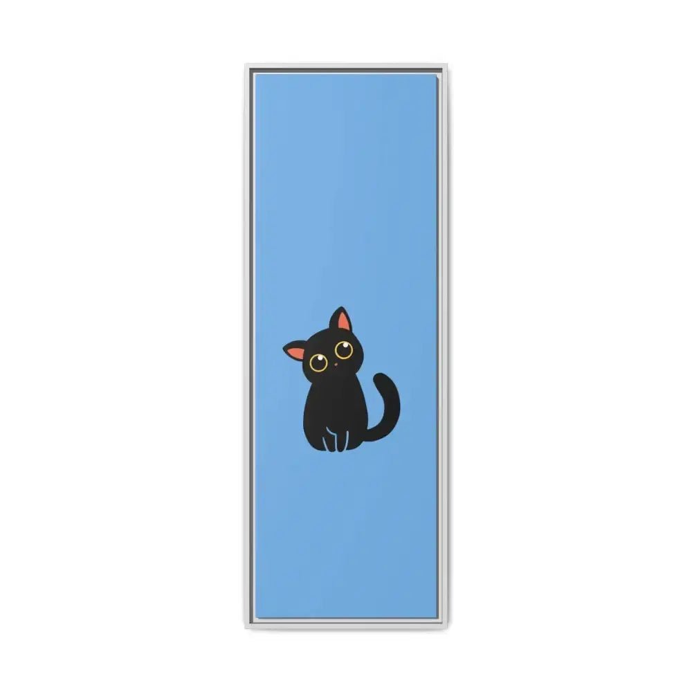 Adorable Black Cat Framed Canvas Art – Perfect for Cat Lovers - FloofChonk