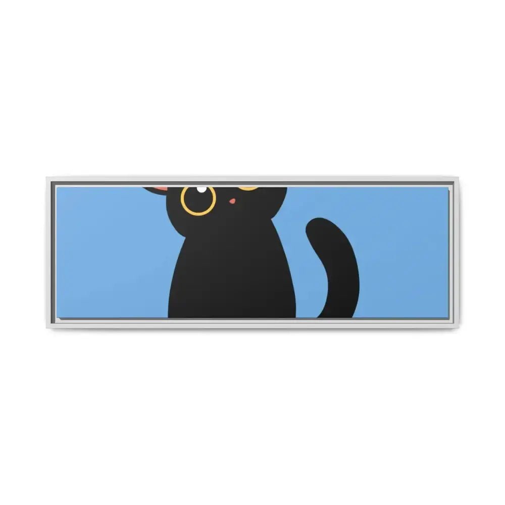 Adorable Black Cat Framed Canvas Art – Perfect for Cat Lovers - FloofChonk