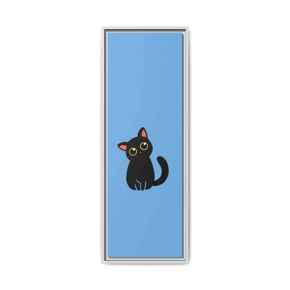 Adorable Black Cat Framed Canvas Art – Perfect for Cat Lovers - FloofChonk