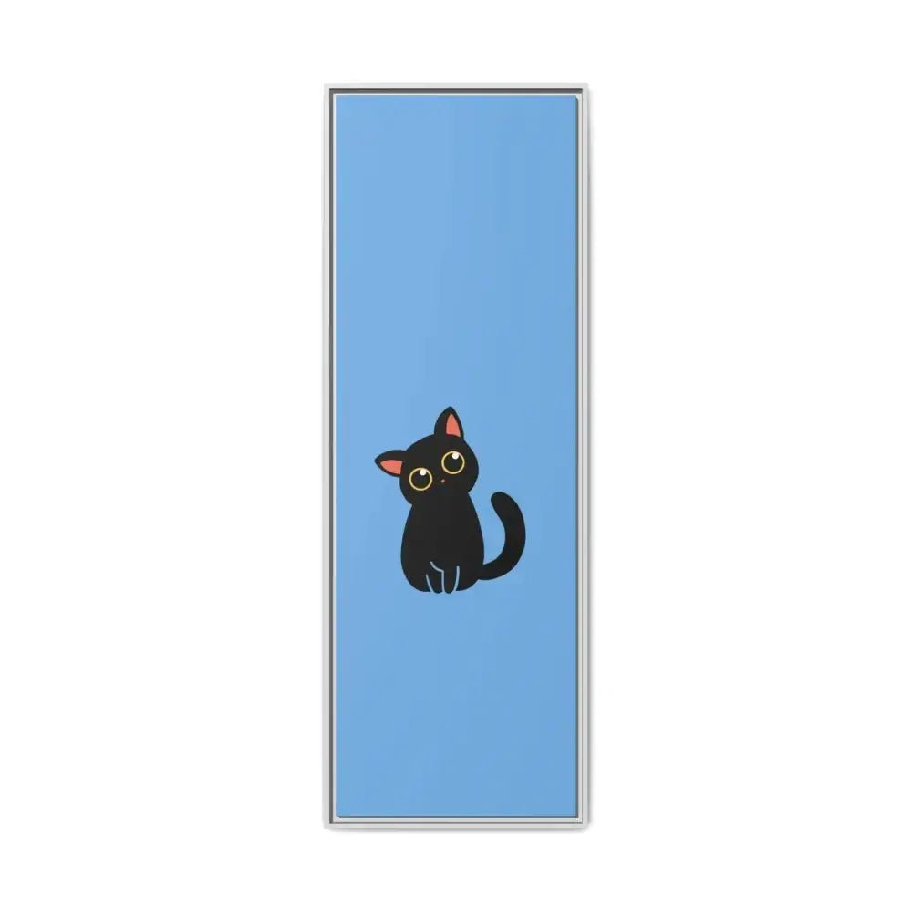 Adorable Black Cat Framed Canvas Art – Perfect for Cat Lovers - FloofChonk
