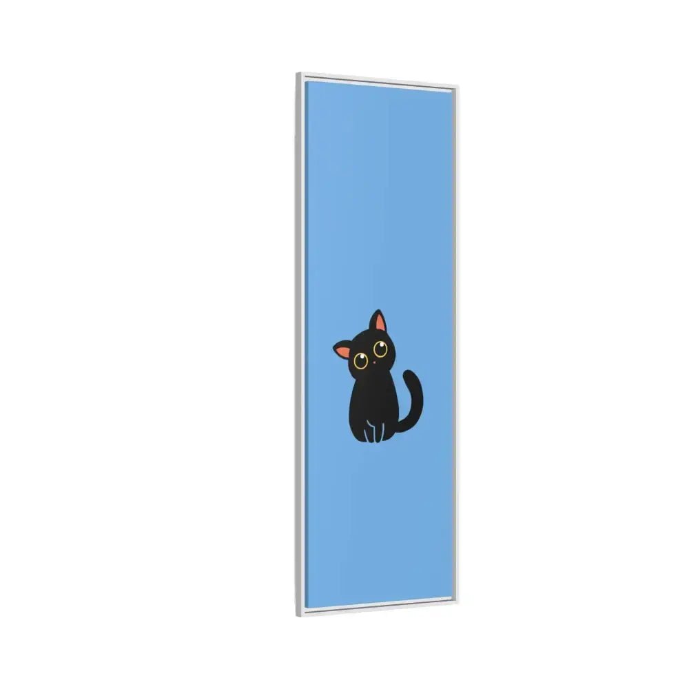 Adorable Black Cat Framed Canvas Art – Perfect for Cat Lovers - FloofChonk