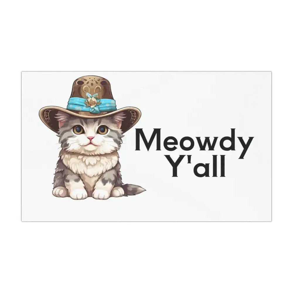 Adorable Cat Car Magnet - Perfect for Cat Lovers, Meowdy Y'all Design, Fun Car Decor, Gift for Pet Owners, Animal Magnet - FloofChonk