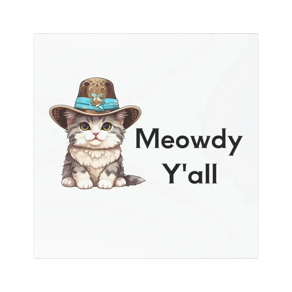 Adorable Cat Car Magnet - Perfect for Cat Lovers, Meowdy Y'all Design, Fun Car Decor, Gift for Pet Owners, Animal Magnet - FloofChonk