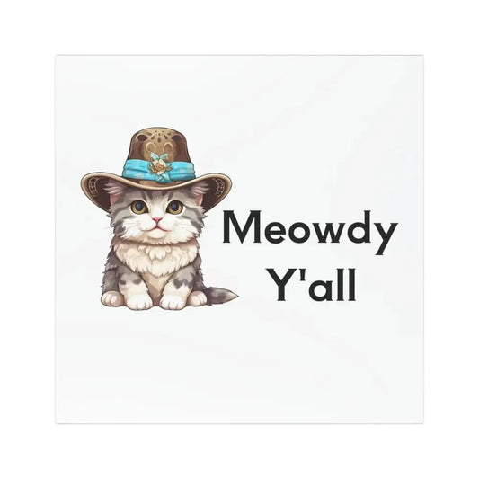 Adorable Cat Car Magnet - Perfect for Cat Lovers, Meowdy Y'all Design, Fun Car Decor, Gift for Pet Owners, Animal Magnet - FloofChonk