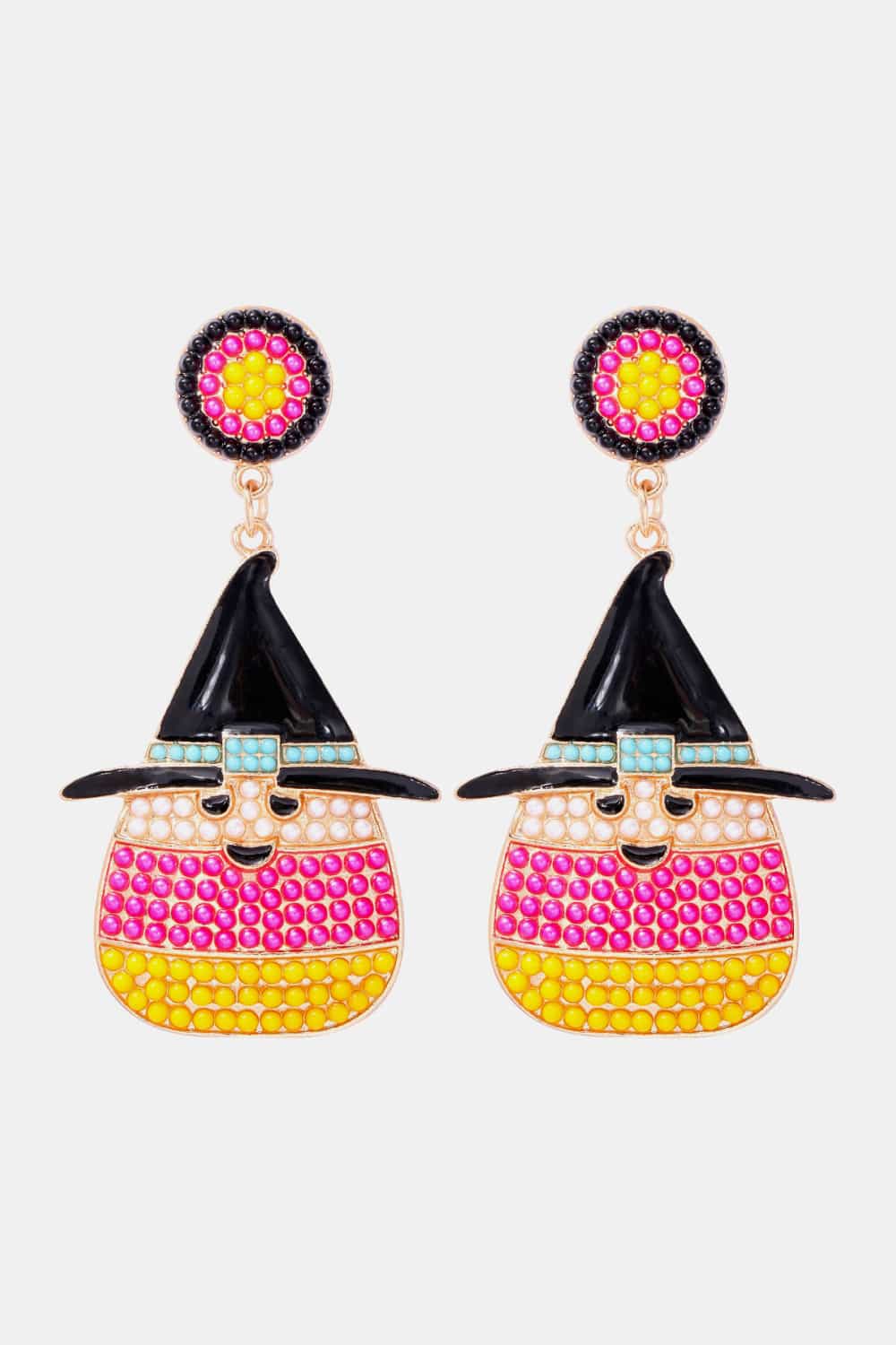 Witch's Hat Shape Synthetic Pearl Dangle Earrings - FloofChonk
