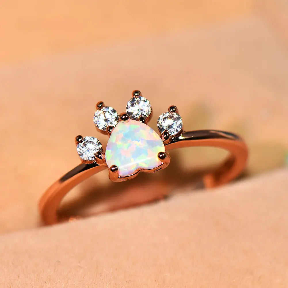 Cute Cat-claw-shaped Rings Fashion Personality Rhinestone Ring Women’s Jewelry