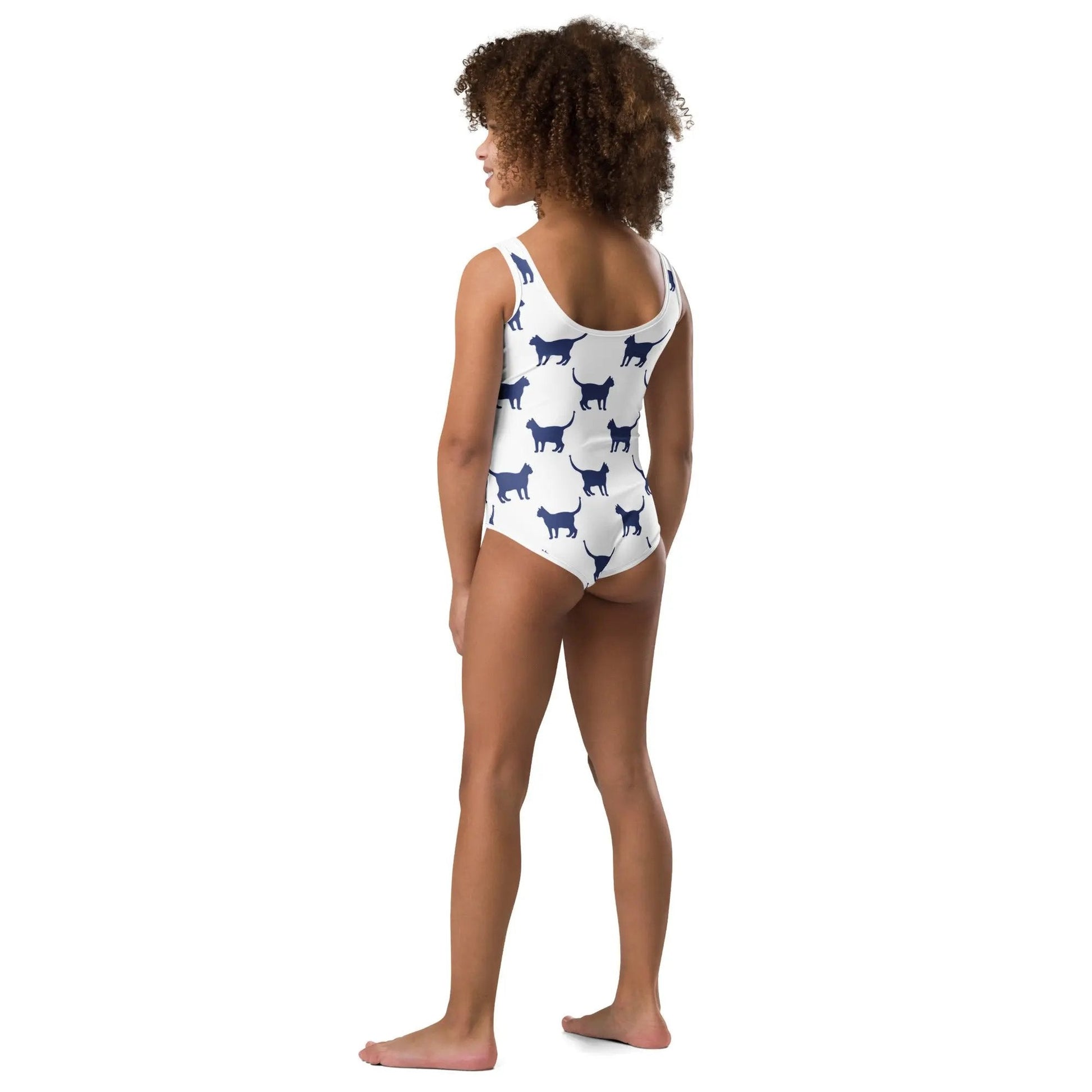 All - Over Print Kitty Cat Kids Swimsuit - FloofChonk
