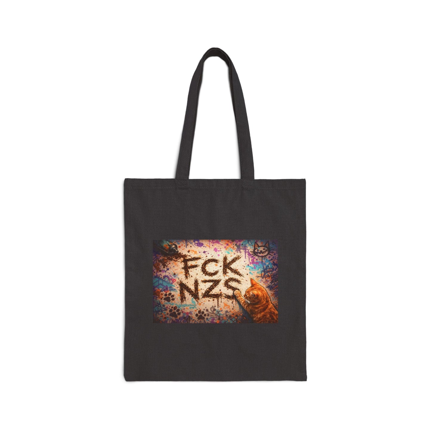 Anti - Nazi FCK NZS Canvas Tote Bag — Political Protest Cotton Shopper - FloofChonk