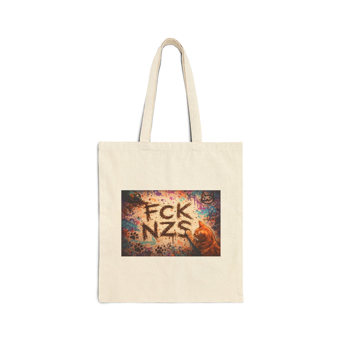 Anti - Nazi FCK NZS Canvas Tote Bag — Political Protest Cotton Shopper - FloofChonk