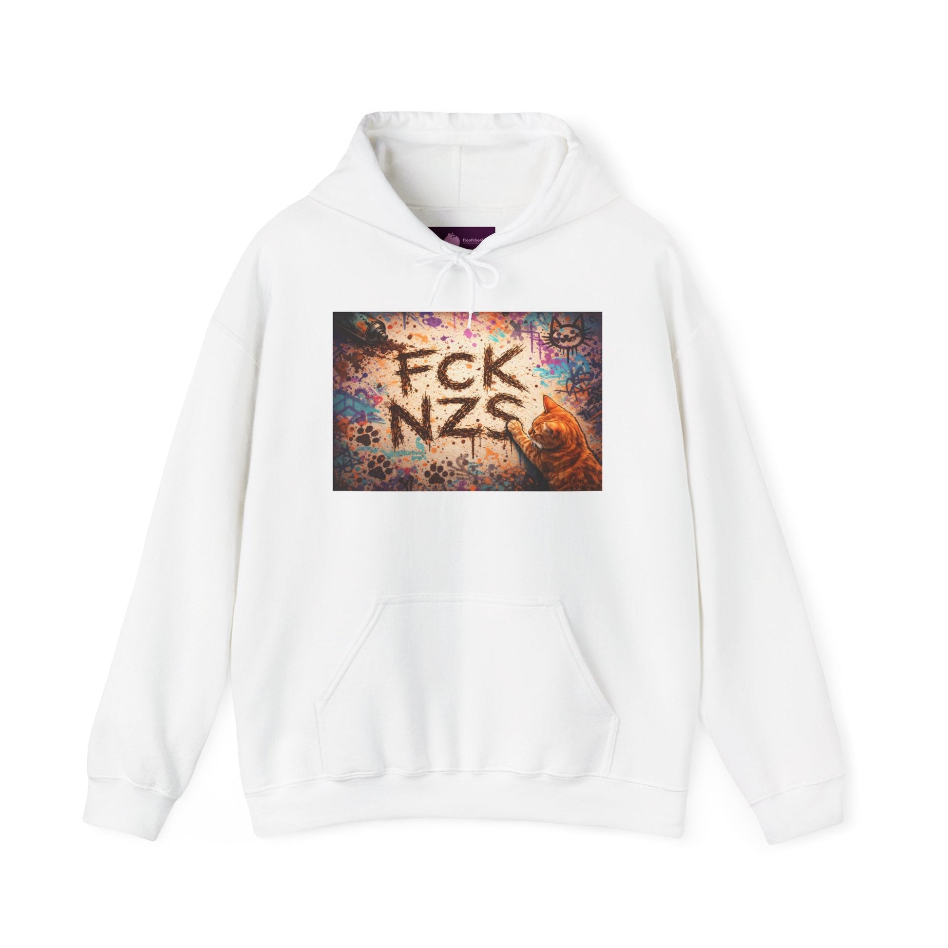 Anti - Nazi Graphic Hoodie — 'FCK NZS' Distressed Street Art Protest Sweatshirt - FloofChonk