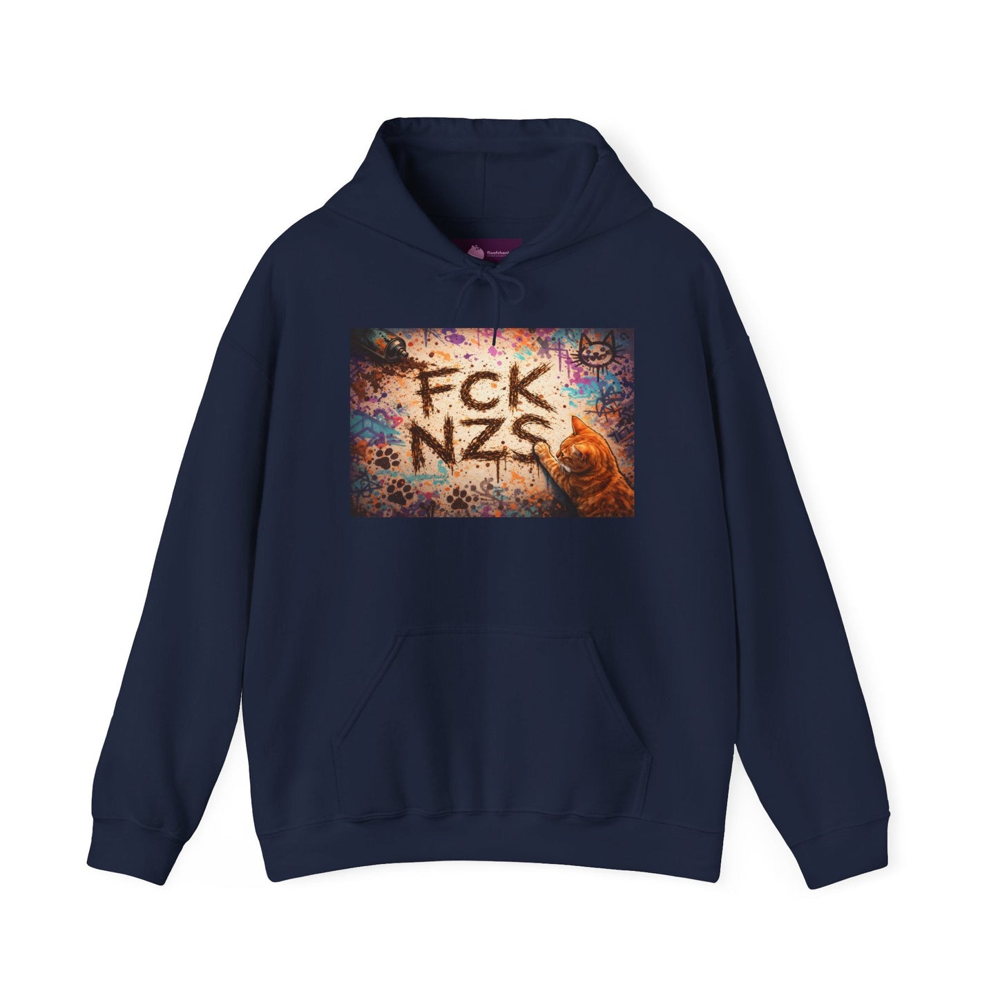 Anti - Nazi Graphic Hoodie — 'FCK NZS' Distressed Street Art Protest Sweatshirt - FloofChonk