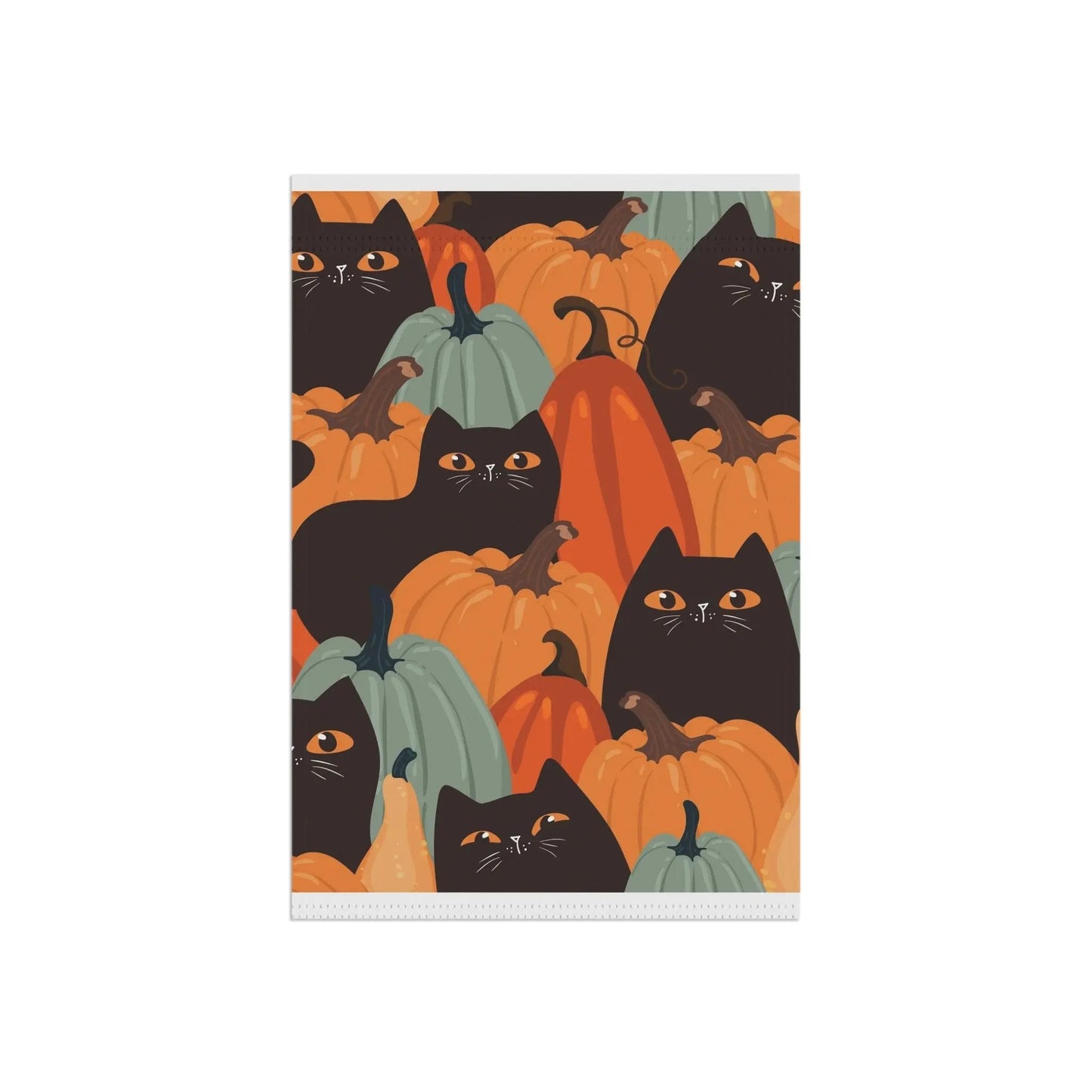 Autumn Garden Banner with Cats and Pumpkins, Seasonal Outdoor Decoration, Home & Garden Decor, Fall Harvest Flag, Halloween Patio Sign - FloofChonk