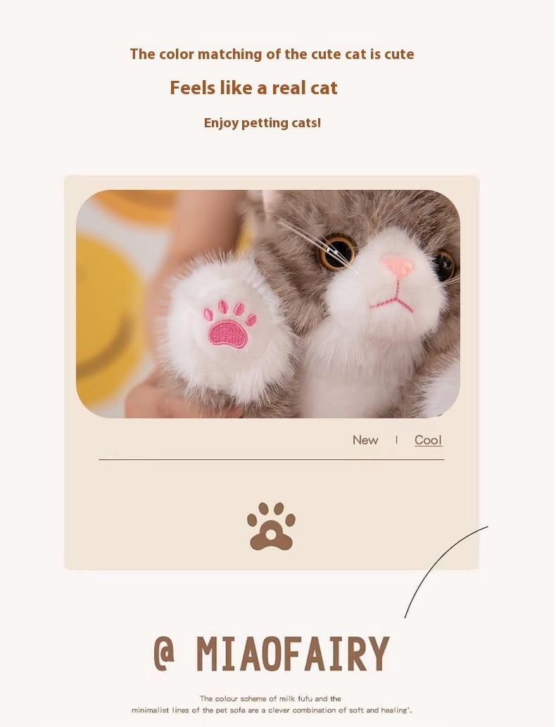 Simulation Cat Lying Style Doll Cute Plush Toy Ragdoll Home Ornaments