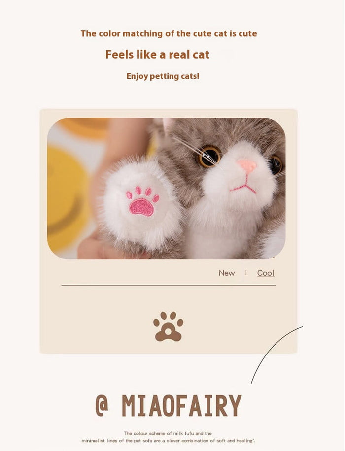 Simulation Cat Lying Style Doll Cute Plush Toy Ragdoll Home Ornaments
