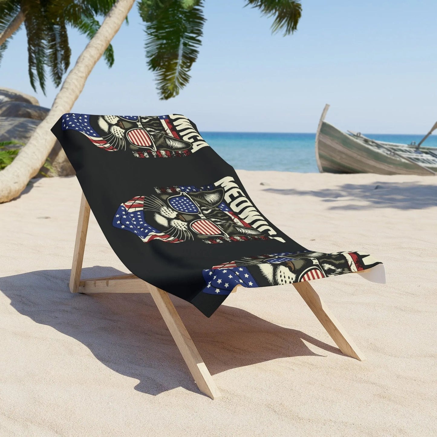 Beach Towel Meowica Cat Graphic - FloofChonk