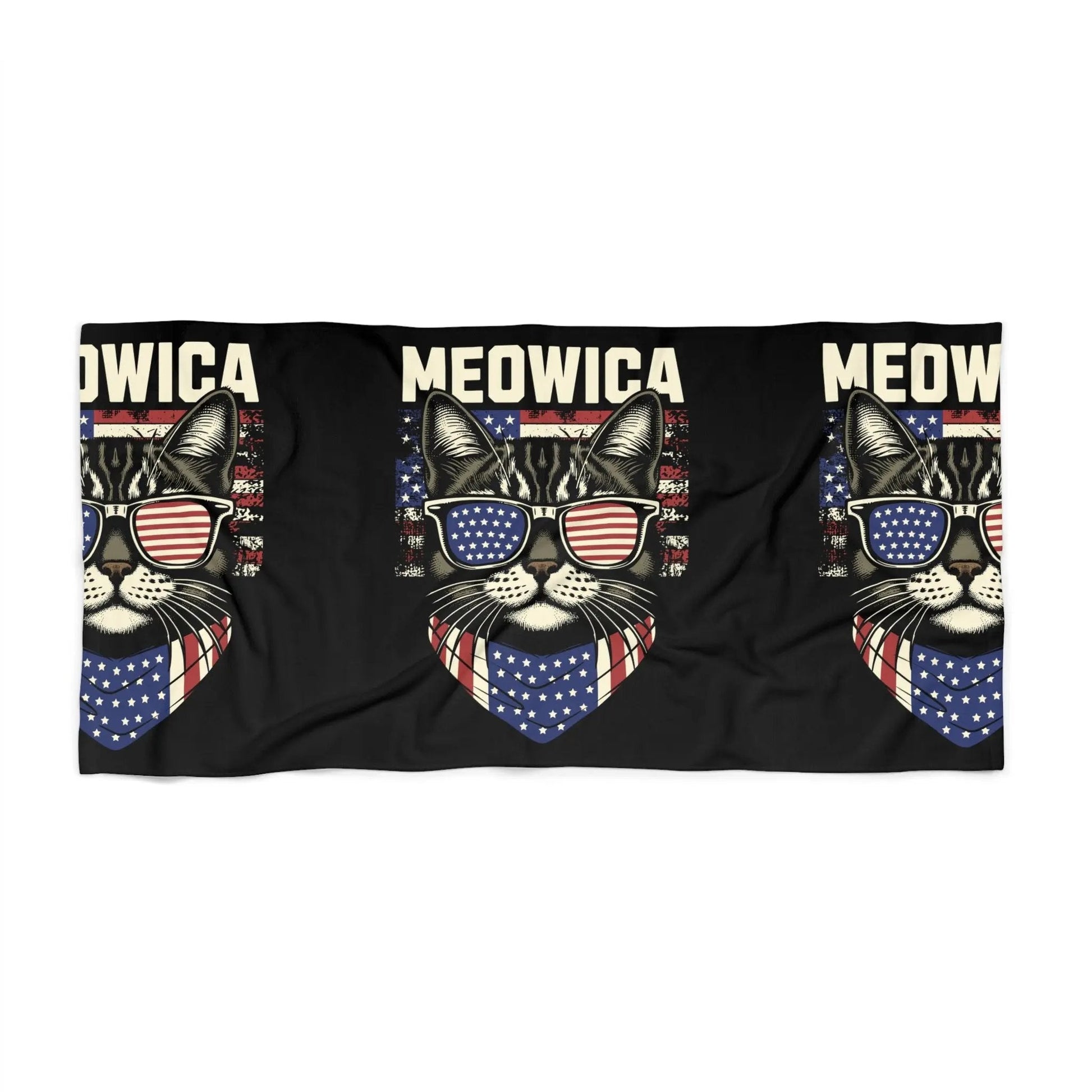 Beach Towel Meowica Cat Graphic - FloofChonk