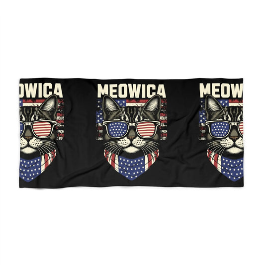 Beach Towel Meowica Cat Graphic - FloofChonk